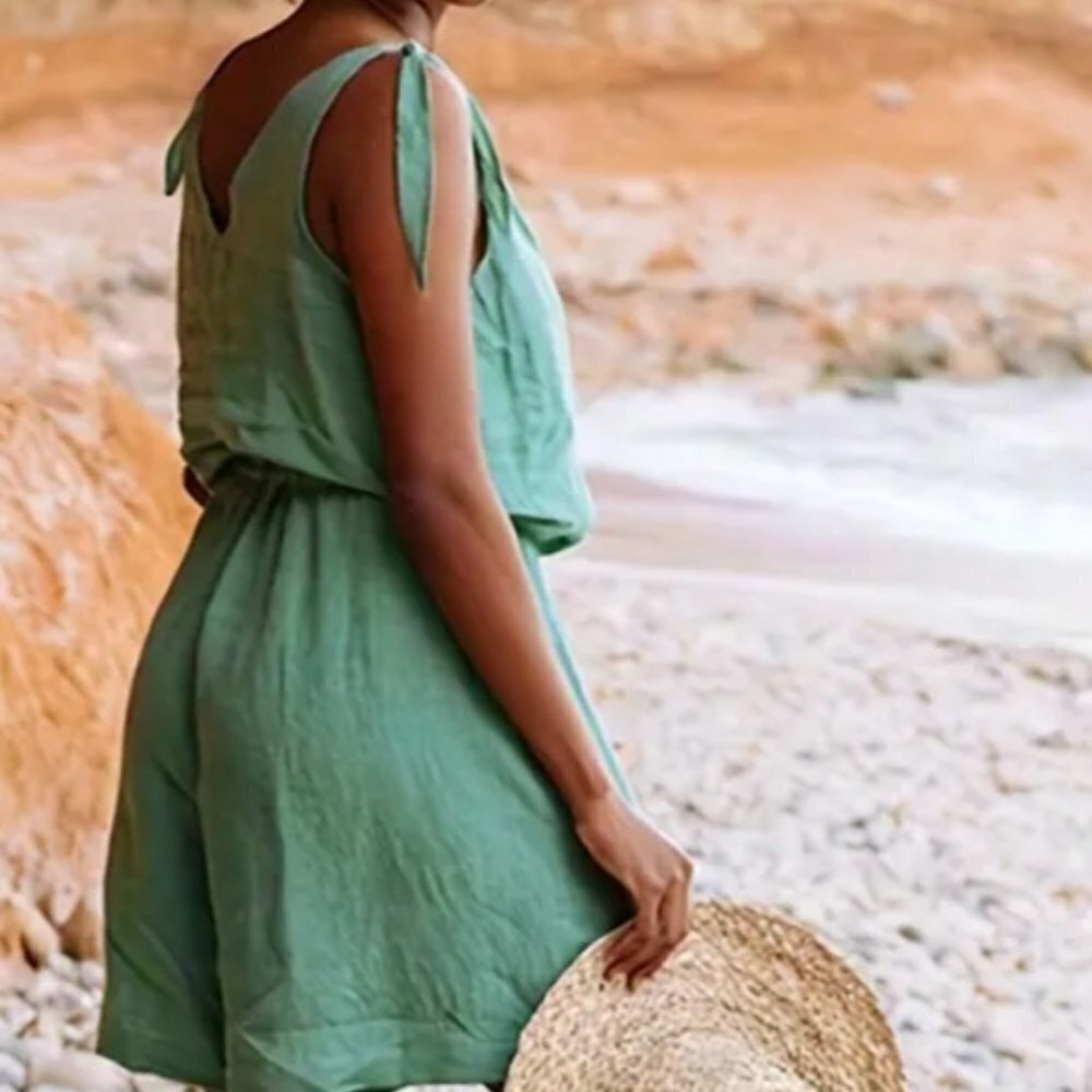 Elegant Green Sleeveless Jumpsuit